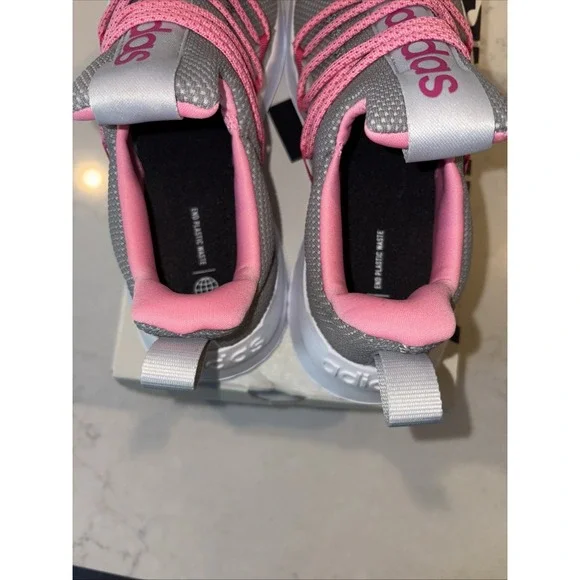 Adidas LITE RACER ADAPT 7.0 K Running Slip On Youth 6 Shoes IH7849 Gray Pink - Picture 3 of 6